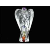 Ange en pierre de Cristal de Roche 7 Chakras (5 cm)