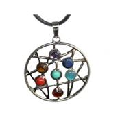 Pendentif Arabesque 7 Chakras Montage Argenté