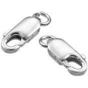 Fermoir Mousqueton Rectangle 11,7x4,4 mm et Anneau ouvert en Argent 925