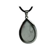 Pendentif en Howlite Blanche Goutte cerclée