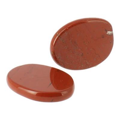 Jaspe Rouge galet pierre plate (4,5x3,5x0,7 cm)