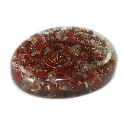 Orgonite cabochon et Jaspe Rouge 40x30 mm