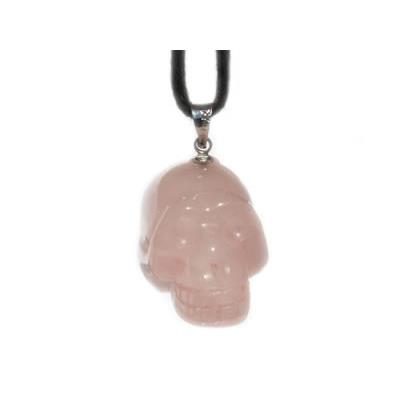 Pendentif Crâne Quartz Rose