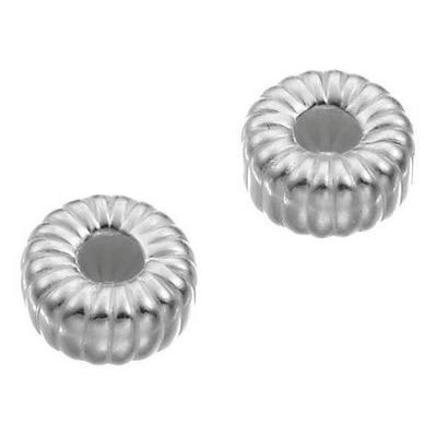 Séparateur Cylindre avec Rainures 6x3 mm en Argent 925 (Lot de 5 séparateurs)