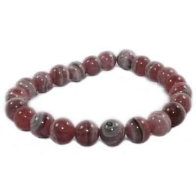 Bracelet Rhodochrosite en Pierre Boule de 8 mm