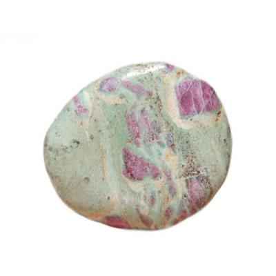 Rubis sur Zoïsite galet pierre plate (3 à 4 cm)