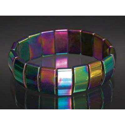 Bracelet Hématite et Titane Plaquettes Plates