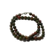 Collier Unakite en Pierre Boule de 8 mm