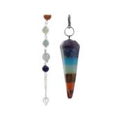 Pendule Cône facetté 7 Chakras