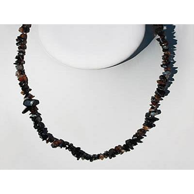 Collier Agate Noire en Pierre Baroque