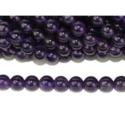 Améthyste Perle Ronde Lisse Percée 8 mm (Lot de 10 perles)