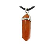 Pendentif Pointe en Aventurine Rouge montage argenté (3,5 à 4 cm)