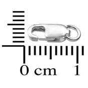 Fermoir Mousqueton Rectangle 8,4x3,5 mm et Anneau ouvert en Argent 925