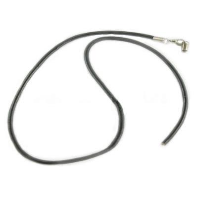 Collier en Cuir 3mm Noir de 45 cm avec fermoir mousqueton