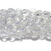 Cristal de Roche Perle Ronde Facettée Percée 6 mm - 64 Facettes (Lot de 20 perles)