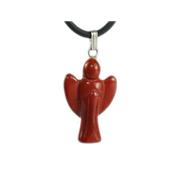 Pendentif Ange en pierre de Jaspe Rouge (2 cm)