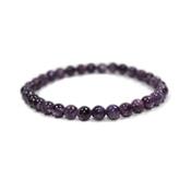 Bracelet Lpidolite Violette en Pierre Boule de 6 mm