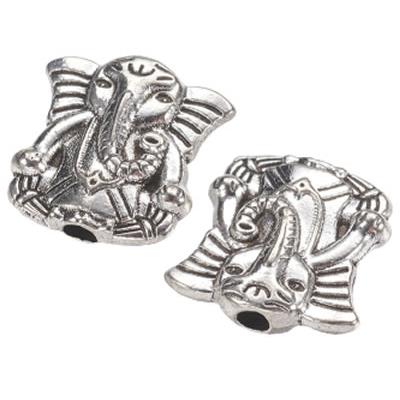 Perle Eléphant assis de style Tibétain en Métal (Par Lot de 2)