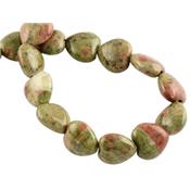 Unakite perle en forme de Coeur (lot de 2 perles)