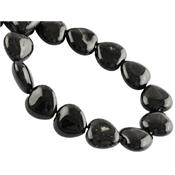 Agate Noire perle en forme de Coeur (lot de 2 perles)