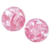 Perle en Résine Rose Lisse 6 mm (Par Lot de 5 Perles)