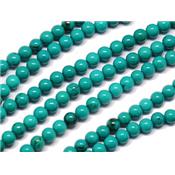 Turquoise Perle Ronde Lisse Percée 6 mm (Lot de 20 perles)