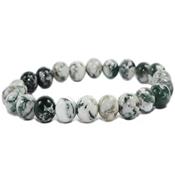 Bracelet Agate Arbre en Pierre Boule de 8 mm