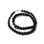 Collier Agate Noire en Pierre Boule de 6 mm