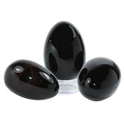 Oeuf en pierre d'Agate Noire (5 cm) avec socle