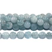 Aigue Marine Perle Ronde Lisse Percée 6 mm (Lot de 20 perles)