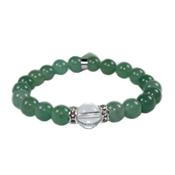 Bracelet en Aventurine Verte - Pierres Boules de 8 mm et Coeur 12 mm