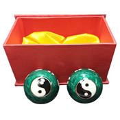 Boules traditionnelles Qi Gong de santé Yin Yang de couleur verte