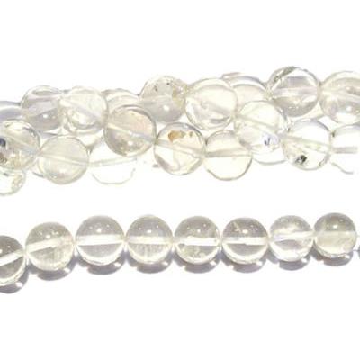 Cristal de Roche Perle Ronde Lisse Percée 8 mm (Lot de 10 perles)