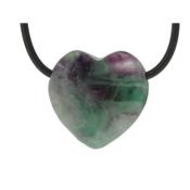 Pendentif Coeur Fluorine Multicolore - 25x25x10 mm - Cléopâtre