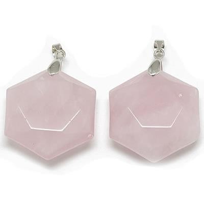 Pendentif Sceau de Salomon en Quartz Rose