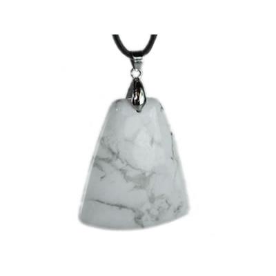 Pendentif d'Howlite Blanche pierre plate Trapezoid