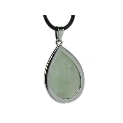 Pendentif Goutte En Jade De Chine – Pierre Naturelle Percée – Vert – Neuf Avec étiquettes