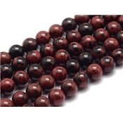 Obsidienne Acajou Perle Ronde Lisse Percée 8 mm (Lot de 10 perles)