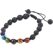 Bracelet 7 Chakras en Pierre Boule de 8 mm style Shamballa