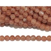 Pierre de Soleil Perle Ronde Lisse Percée 10 mm (Lot de 5 perles)