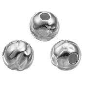 Perle Ronde Martelée 6 mm en Argent 925 (Lot de 5 perles)