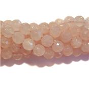 Quartz Rose Perle Facettée Percée 6 mm - 64 Facettes (Lot de 20 perles)