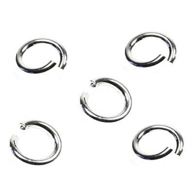 Anneau Simple Rond Ouvert 8 mm en Argent 925 (Lot de 5 anneaux)