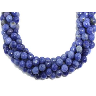 Sodalite Perle Facettée Percée 8 mm - 64 Facettes (Lot de 10 perles)