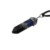 Pendentif Pointe en Sodalite montage argenté (3,5 à 4 cm)