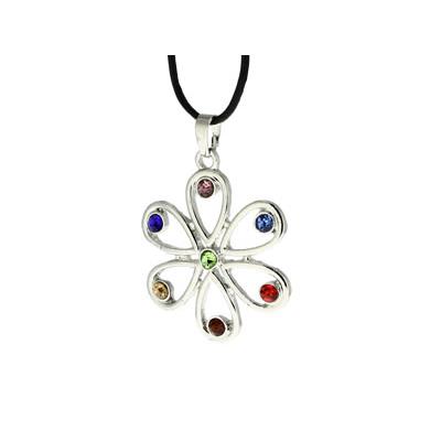 Pendentif Fleur Marguerite 7 Chakras (Zircone)