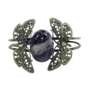 Bracelet Papillon en Améthyste Cabochon Ovale 25x18 mm Romantic