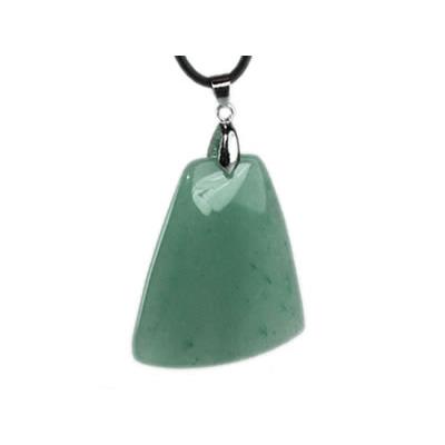 Pendentif d'Aventurine Verte pierre plate Trapezoid