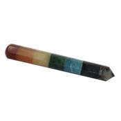 Pointe ou Bâton de Massage 7 Chakras Facetté (12 à 15 cm)