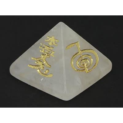 Pyramide Feng Shui Reiki en pierre de Cristal de Roche (4 cm)